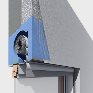 Querschnitt des flexiE-Kastens mit sichtbarer Rollladenwelle